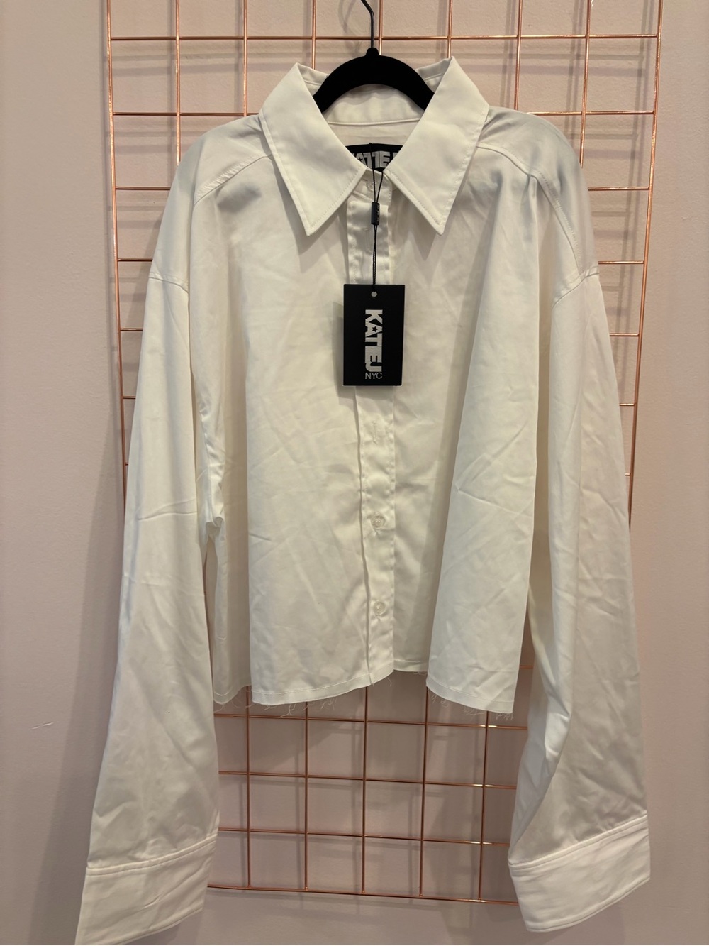 Katie J NYC White Button-Down Shirt